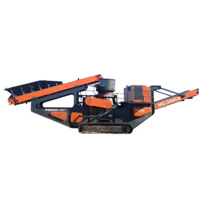 Road Construction River Stone Mobile Cone Crusher Portable Crushing Line